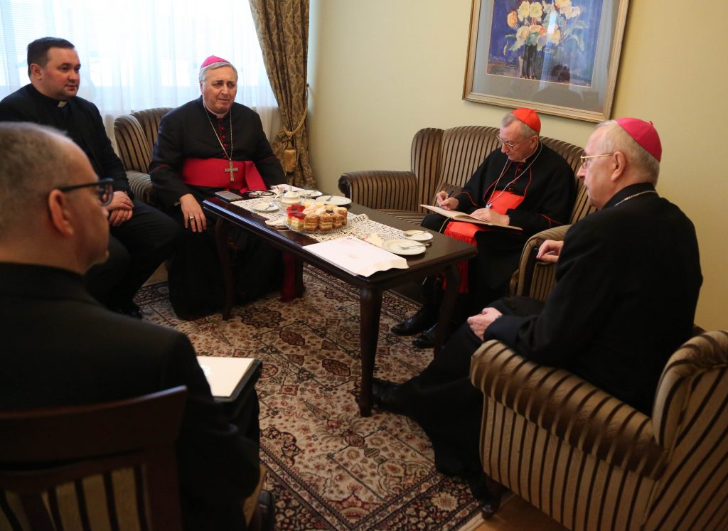 abp S. Pennacchio, abp S. Gądecki, kard. Parolin
