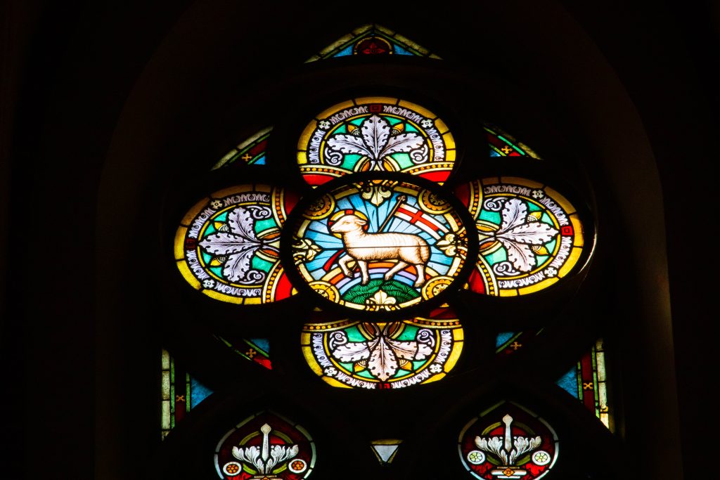 witraż, kościół, Łódź, ryś, wielkanoc, zmartwychwstanie